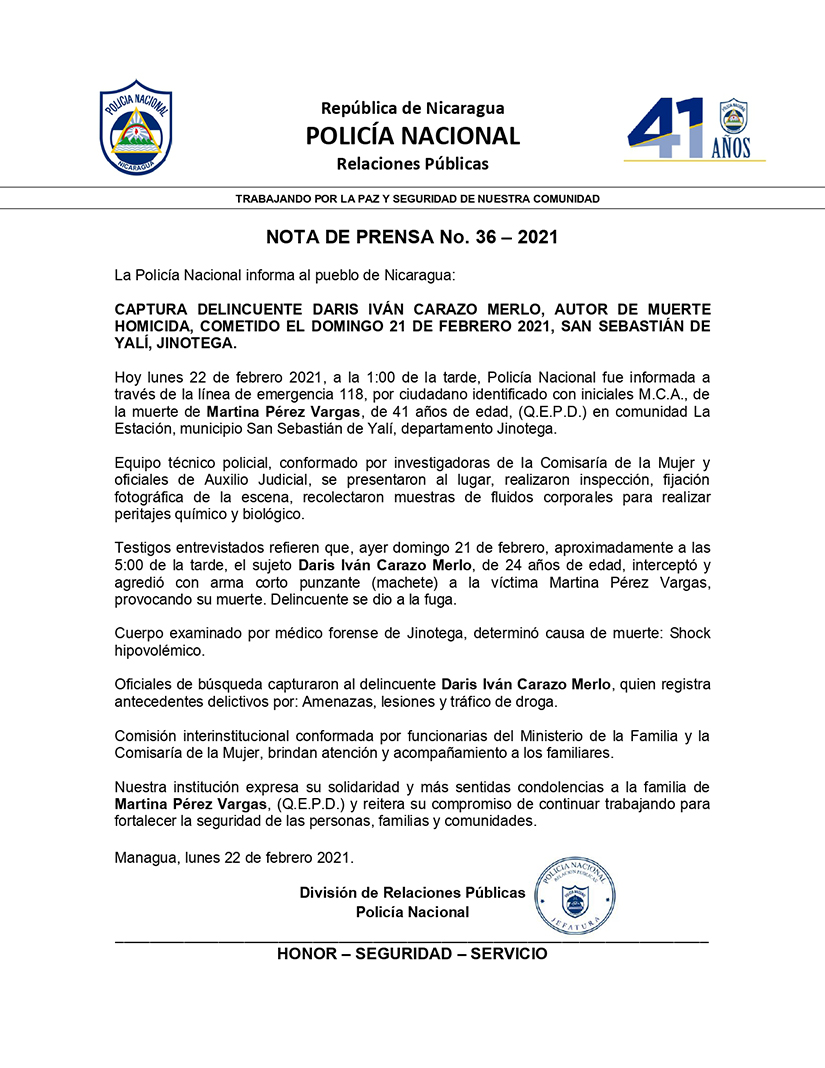 captura-delincuente-autor-muerte-homicida-san-sebastian-de-yali